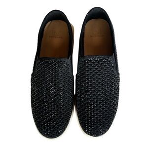 Material Girl Black Rhinestone Slip On Shoes Women’s Lounge Vacation Size 9
